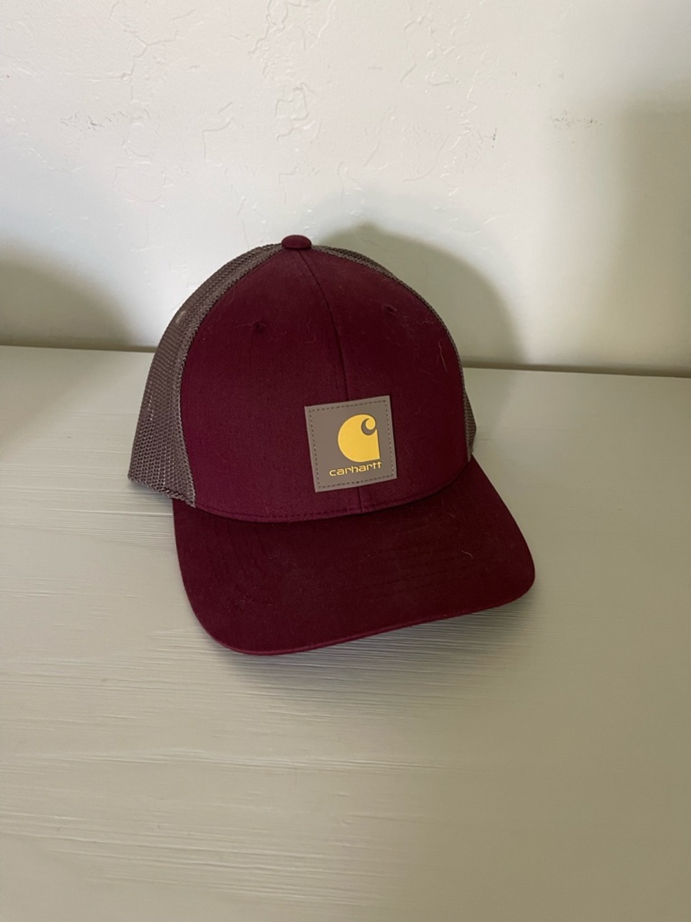 Carhartt Burgundy Cap with Brown Mesh Back